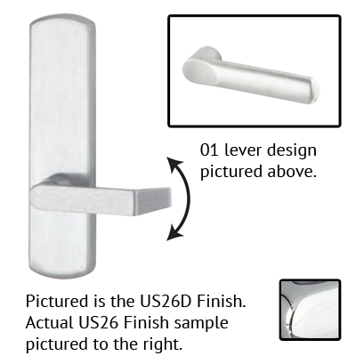 Von Duprin 996L-BE-01 R/V Blank Escutcheon Lever Trim