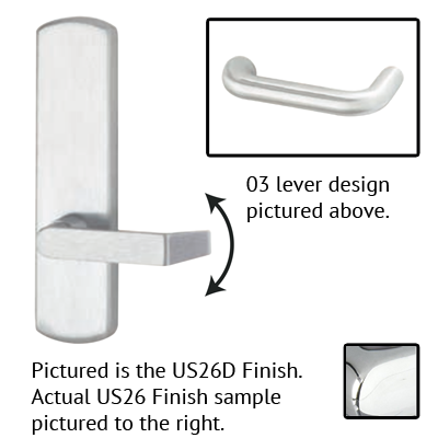Von Duprin 996L-BE-03 R/V Blank Escutcheon Lever Trim