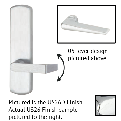 Von Duprin 996L-BE-05 R/V Blank Escutcheon Lever Trim