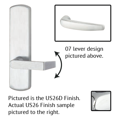 Von Duprin 996L-BE-07 R/V Blank Escutcheon Lever Trim