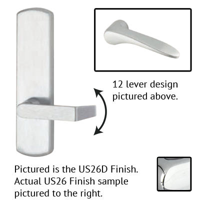Von Duprin 996L-BE-12 R/V Blank Escutcheon Lever Trim