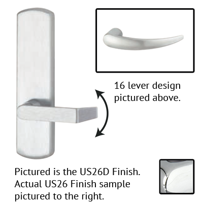 Von Duprin 996L-BE-16 R/V Blank Escutcheon Lever Trim