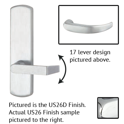 Von Duprin 996L-BE-17 R/V Blank Escutcheon Lever Trim