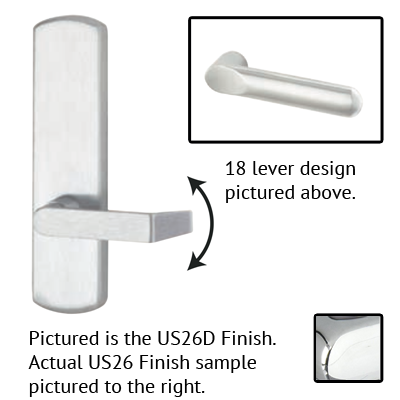Von Duprin 996L-BE-18 R/V Blank Escutcheon Lever Trim
