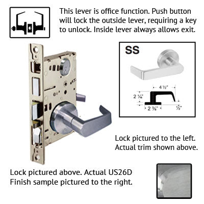 NM8050 - Cal-Royal Mortise Lock Heavy Duty Grade 1 - Office / Entrance