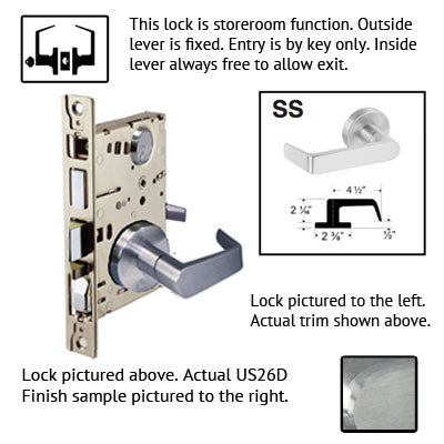 Cal Royal NM Series Grade 1 Mortise Lock With SS Trim
