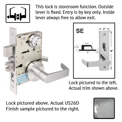 Cal Royal SC Series Grade 1 Mortise Lock With SE Trim