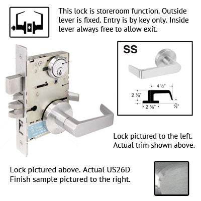 Cal Royal SC Series Grade 1 Mortise Lock With SS Trim