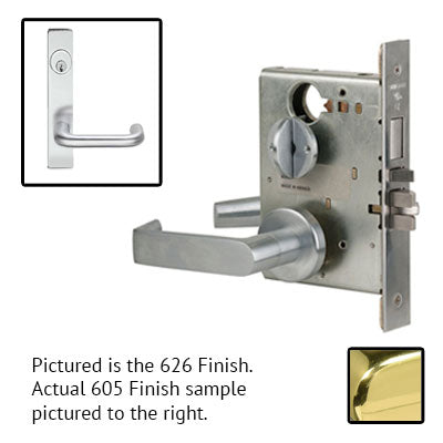 Schlage L9080P 03L 605 Polished Brass Finish Storeroom Lever Mortise Lock With Cylinder