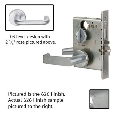Schlage L9010 03A 626AM Antimicrobial Passage Lever Mortise Lock Brushed Chrome Finish