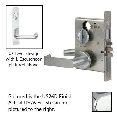 Schlage L9453L 03L Plate Trim Lever Mortise Lock Less Cylinder US Trim