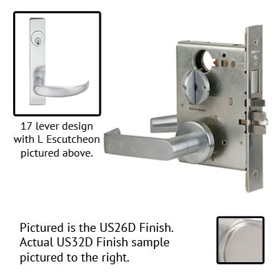 Schlage L9453P 17L Plate Trim Lever Mortise Lock With Cylinder US Finishes