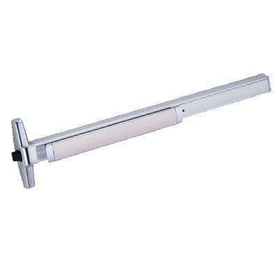 Von Duprin AX-PA35A-EO F 4 US28 Aluminum Finish Four Foot Fire Rated Accessible Rated Panic Bar Exit Only With Pushpad Armor