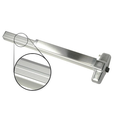 Von Duprin QEL99EO F 3 US26D Brushed Chrome Finish Three Foot Fire Rated Quiet Electric Latch Retraction Panic Bar Exit Only