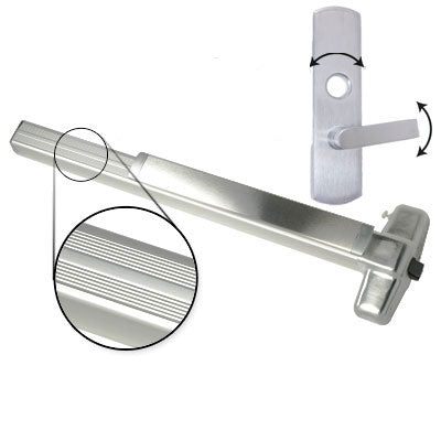 Von Duprin QEL99L 3 US26D Brushed Chrome Finish Three Foot Quiet Electric Latch Retraction Panic Bar With Lever Trim