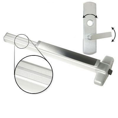 Von Duprin AX99L-06 F 3 US28 LHR Aluminum Finish Three Foot Fire Rated Accessible Rated Panic Bar With 06 Left Hand Reverse Lever Trim