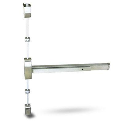 Cal Royal F9840V48120 US32D LHR Stainless Steel Finish Fire Rated Vertical Rod Panic Bar Exit Only