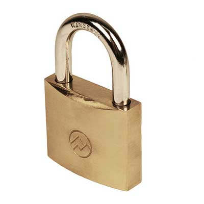 FJM Security Products SPSA80-CR-KA Triple Chrome Plated D-Shaped Security  Padlock, 3-1/8