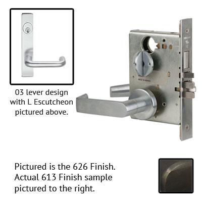 Schlage L9010S 03L 613 Oil Rubbed Bronze Finish Passage Lever Mortise Lock With Cylinder