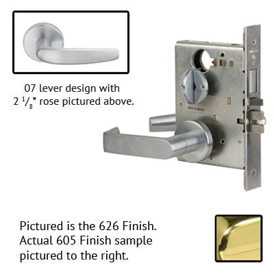 Schlage L9010S 07A 605 Polished Brass Finish Passage Lever Mortise Lock With Cylinder