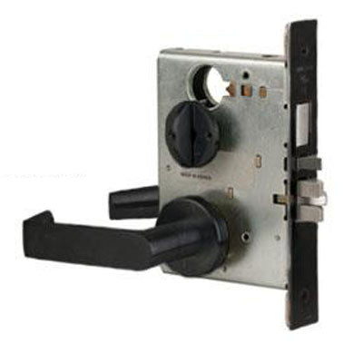 Schlage L9080P 06A 622 Black Finish Storeroom Lever Mortise Lock With Cylinder