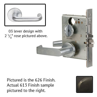 Schlage L9070P 03A 613 Oil Rubbed Bronze Finish Classroom Lever Mortise Lock With Cylinder