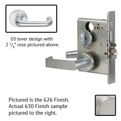 Schlage L9010 03A 630 Stainless Steel Finish Passage Lever Mortise Lock With Cylinder