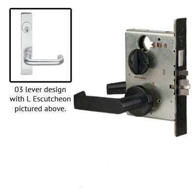 Schlage L9453J 03L Plate Trim Lever Mortise Lock Accepts Schlage LFIC Less Core