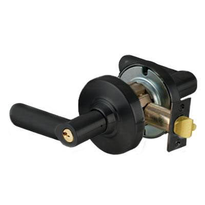 Schlage ND53PD BRW 622 Black Finish - Heavy Duty Entrance Lever Lock with Cylinder