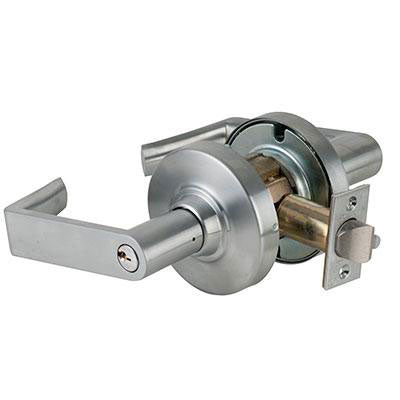 Schlage ND53PD RHO 626AM Antimicrobial Entrance Function ND Series Rhodes Lever Grade 1 Lock With Cylinder Brushed Chrome Finish