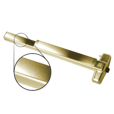 Von Duprin AX98EO F 4 US3 Polished Brass Finish Four Foot Fire Rated Accessible Rated Panic Bar Exit Only