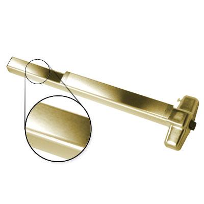 Von Duprin AX-PA98EO F 3 US3 Polished Brass Finish Three Foot Fire Rated Accessible Rated Panic Bar Exit Only With Pushpad Armor