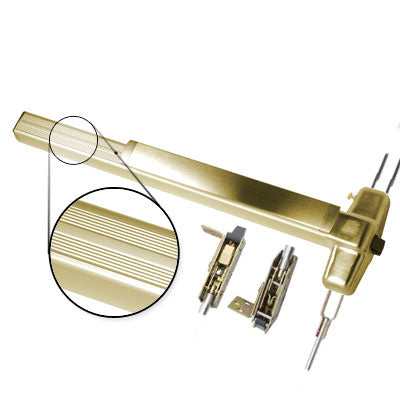 Von Duprin 9947EO 3 US3 Polished Brass Finish Three Foot Concealed Vertical Rod Panic Bar Exit Only
