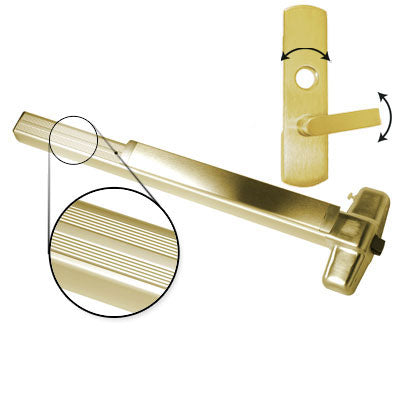 Von Duprin AX99L-06 4 US3 LHR Polished Brass Finish Four Foot Accessible Rated Panic Bar With 06 Left Hand Reverse Lever Trim